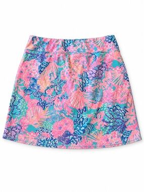 Lilly Pulitzer Luxletic Skort Shorts  Women’s L Pink Blue Coral Reef Print